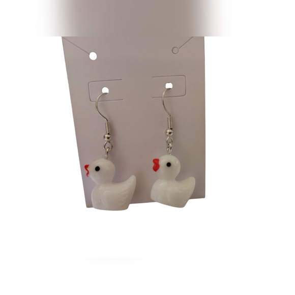 Source Unknown Jewelry - White Duck Earrings